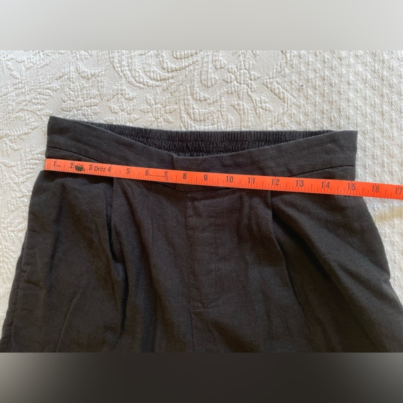Banana Republic Linen-Blend Cropped Wide Leg Pant Black S EUC - Picture 11 of 14